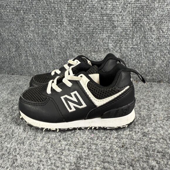 New Balance 574 Toddler 6 Shoes Black White Athletic Sneakers - Picture 4 of 11